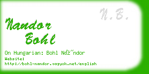 nandor bohl business card